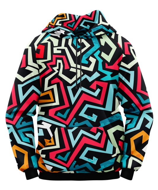 Sporty Pattern Hoodie